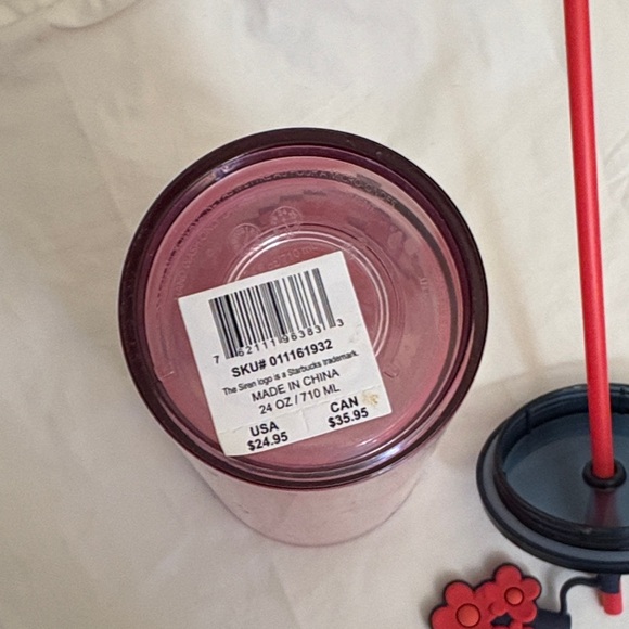 2025 Starbucks Valentines Pink Floral 24 oz. Tumbler with Straw cover Heartfelt - Picture 6 of 6
